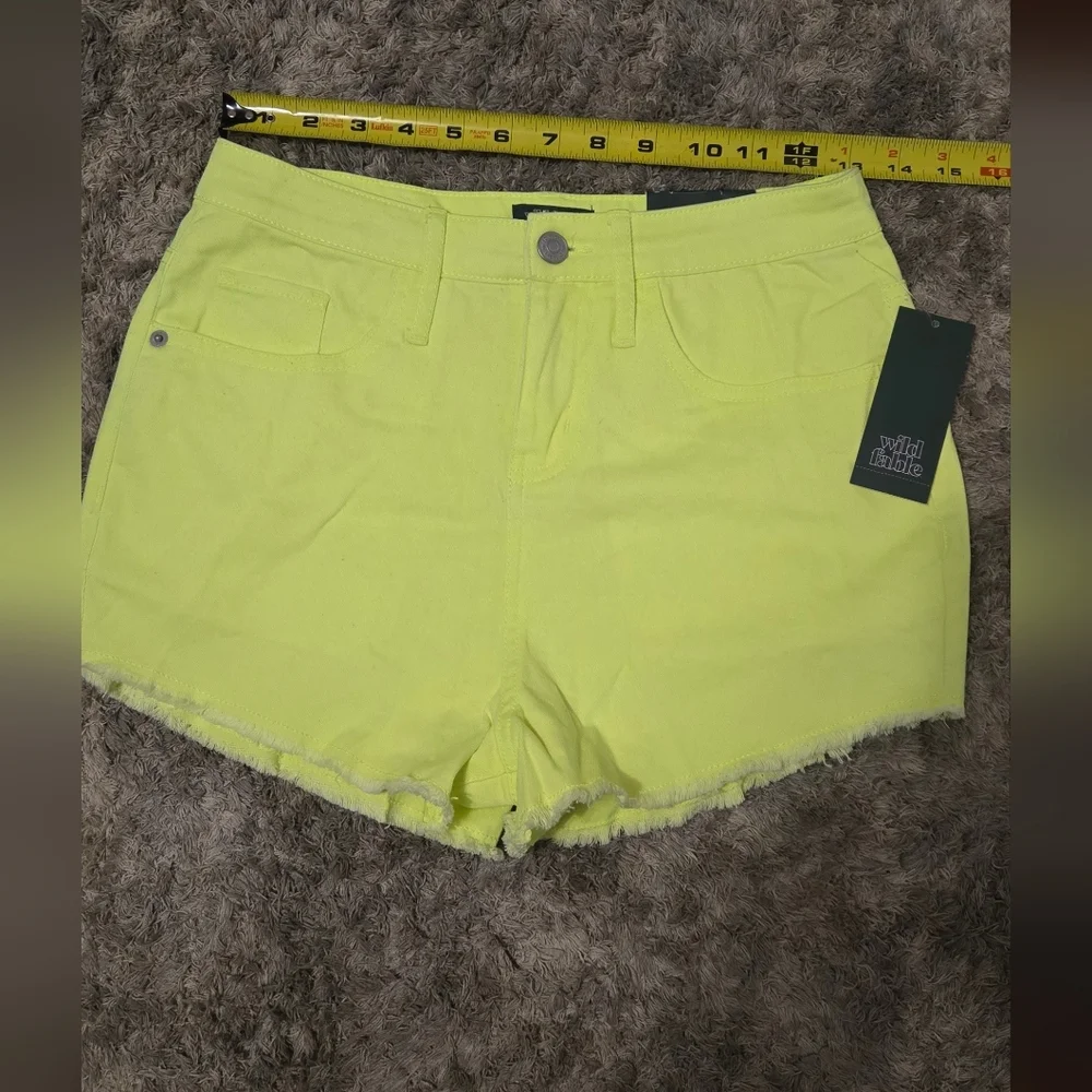NEW Wild Fable Neon Green/Yellow Raw Hem Shorts
